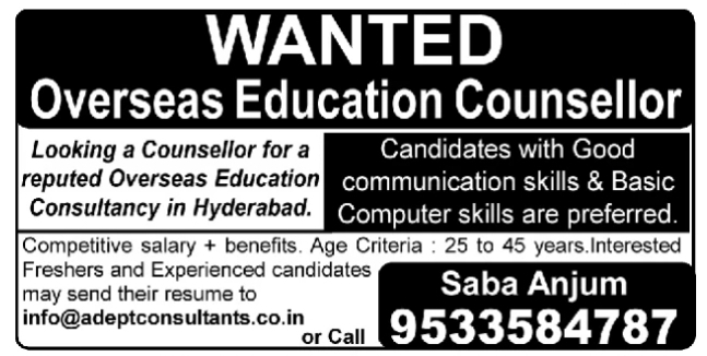 Job Opening: Overseas Education Counsellor