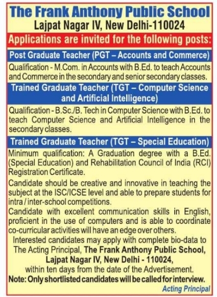 Job Opening: PGT & TGT Teaching Positions