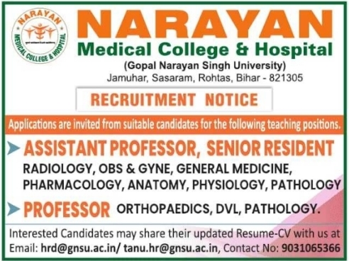 Job Opening: Professors, Assistant Professors & Senior Residents