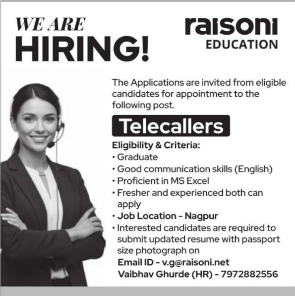 Job Opening: Raisoni Education Telecallers