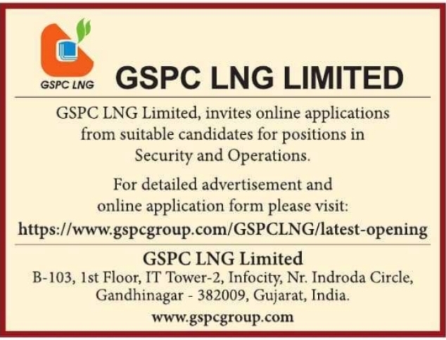 Job Opening: Security and Operations Roles at GSPC LNG Limited