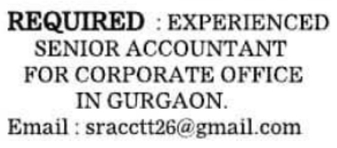 Job Opening: Senior Accountant
