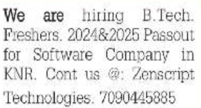 Job Opening: Software Engineering Freshers