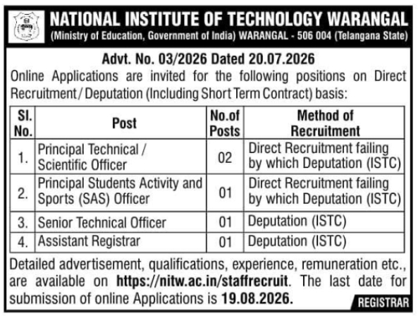 Job Opening: Technical & Administrative Positions