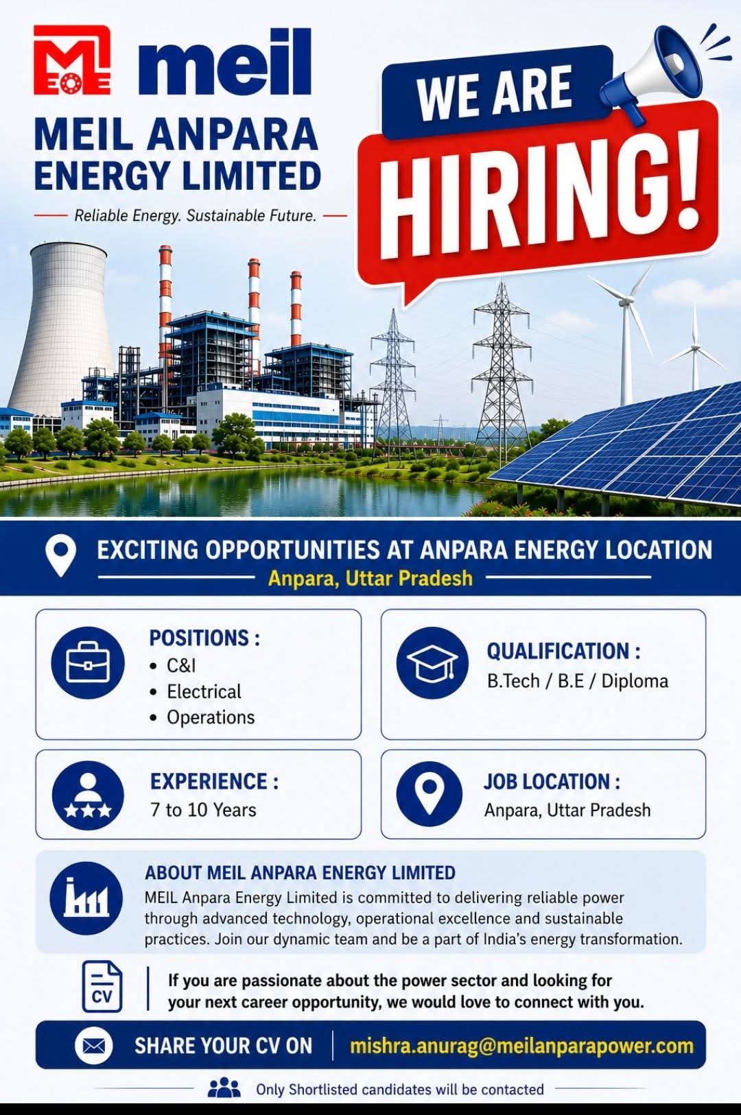 Job Openings: MEIL Anpara Energy Limited