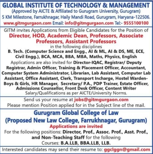 Job Openings: Multiple Academic and Non-Teaching Roles