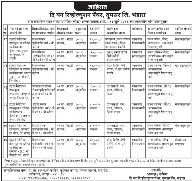 Job Openings: School Faculty & Staff