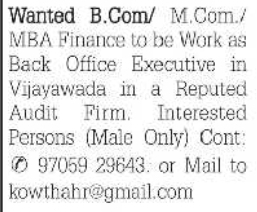 Job Opportunities: Back Office Executive at Reputed Audit Firm