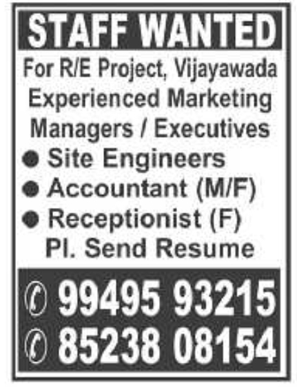 Job Opportunities: Staff Wanted for Real Estate Project