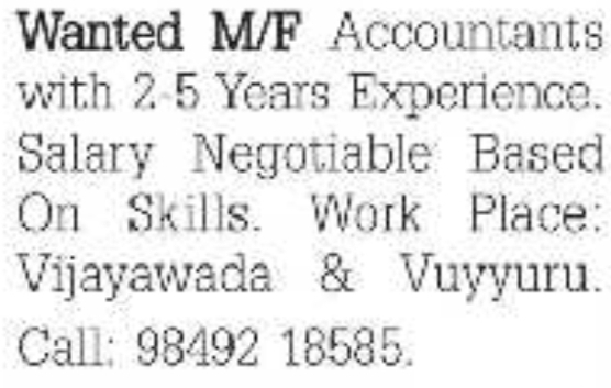 Job Opportunity: Accountants