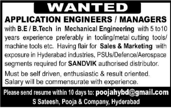 Job Opportunity: Application Engineers & Managers