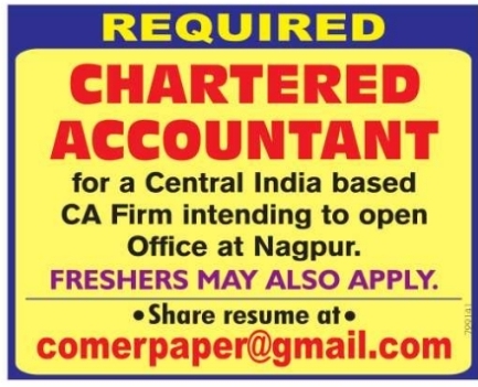 Job Opportunity: Chartered Accountant Recruitment for Nagpur Office
