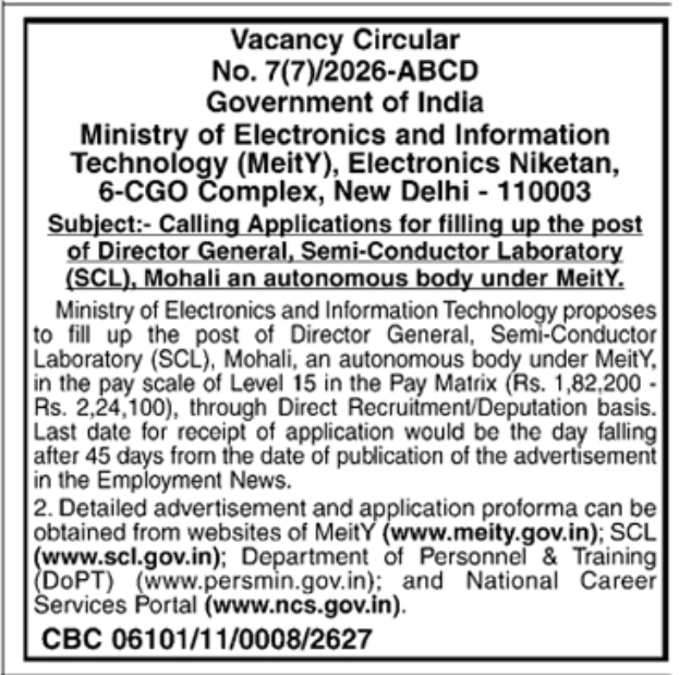 Job Opportunity: Director General