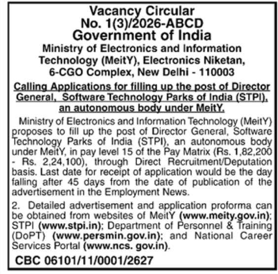 Job Opportunity: Director General