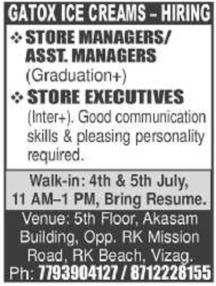 Job Opportunity: Gatox Ice Creams Staff
