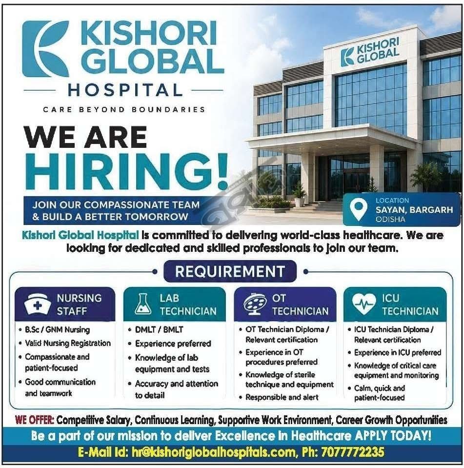 Job Opportunity: Healthcare Staff at Kishori Global Hospital
