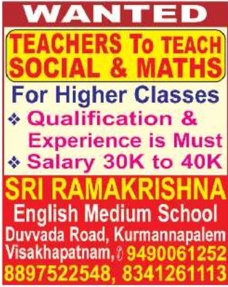 Job Opportunity: Higher Class Social & Maths Teachers