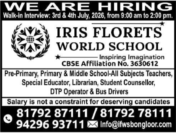 Job Opportunity: Iris Florets School Staff
