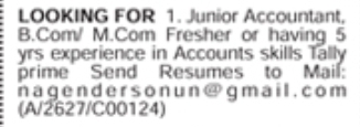 Job Opportunity: Junior Accountant