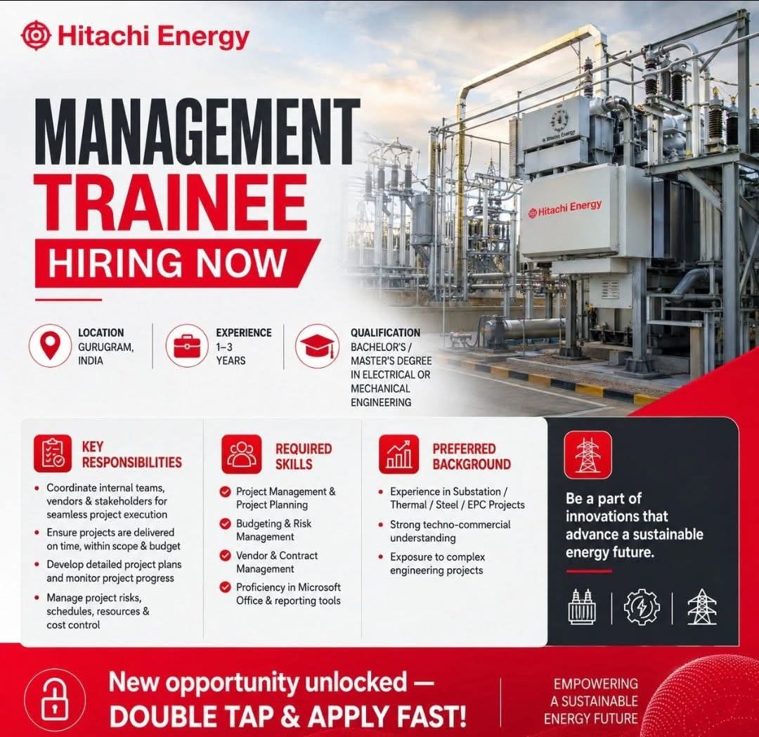 Job Opportunity: Management Trainee at Hitachi Energy