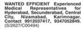 Job Opportunity: Medical Representatives in Telangana