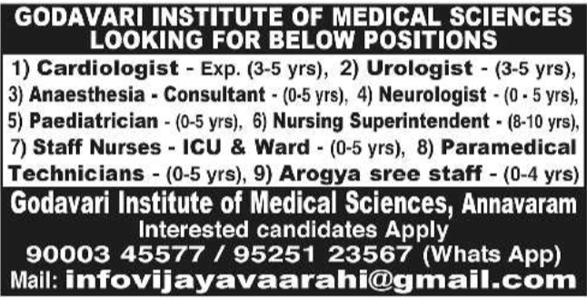 Job Opportunity: Medical Specialists and Nursing Staff