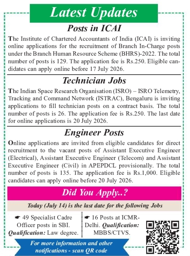 Job Opportunity: Multiple Professional, Technical, and Engineering Posts