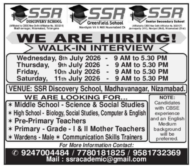 Job Opportunity: Multiple Teaching and Staff RolesRole