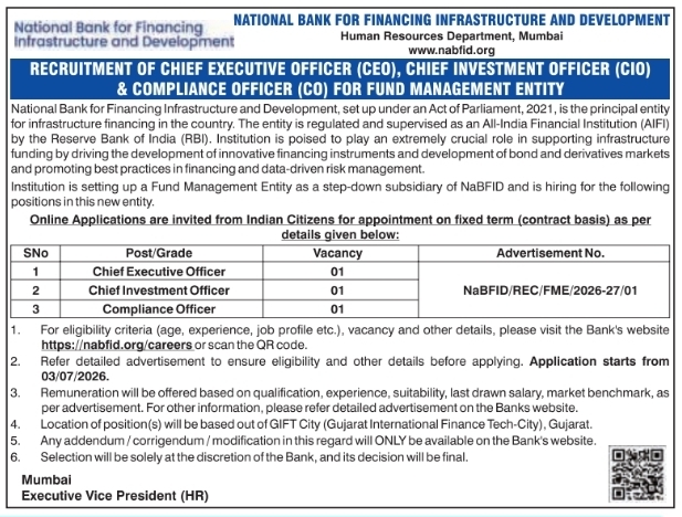 Job Opportunity: NaBFID Executive Recruitment
