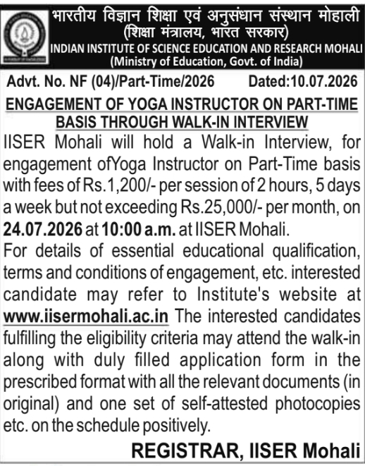 Job Opportunity: Part-Time Yoga Instructor