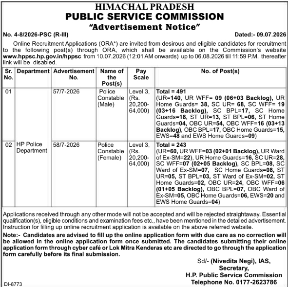 Job Opportunity: Police Constable Recruitment