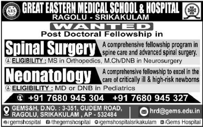 Job Opportunity: Post Doctoral Fellowships