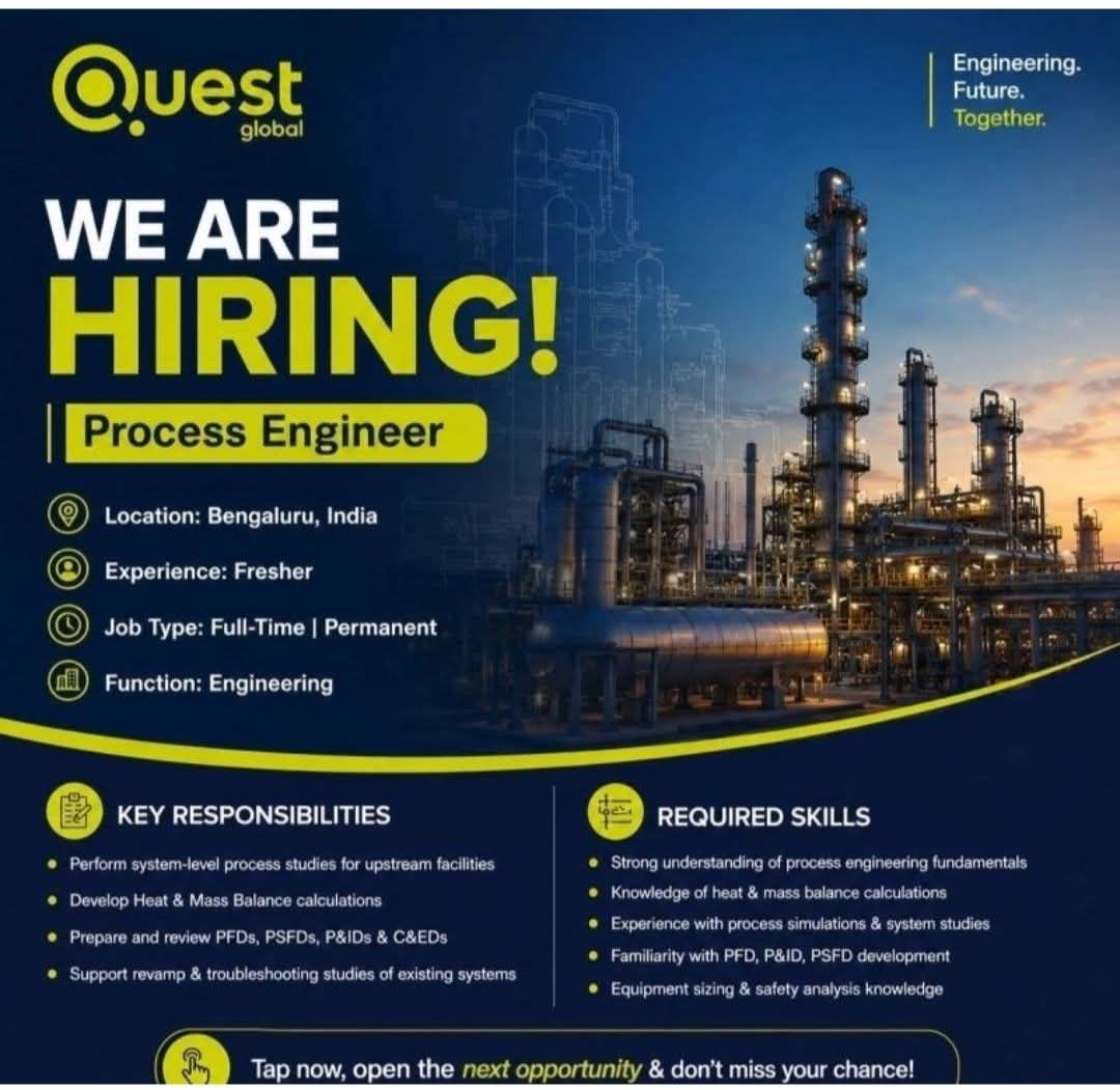 Job Opportunity: Process Engineer at Quest Global
