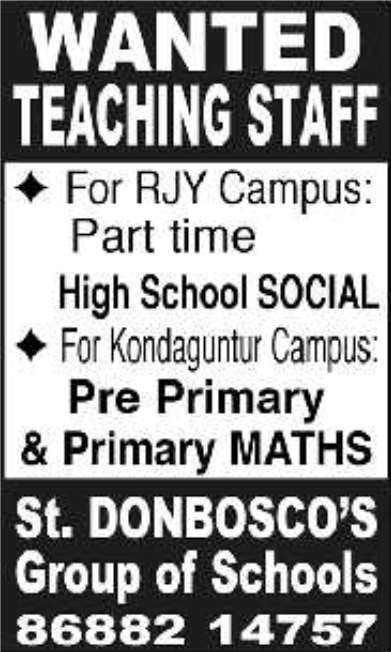 Job Opportunity: School Teaching Staff