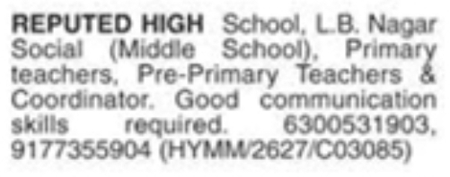Job Opportunity: Teachers and Coordinator