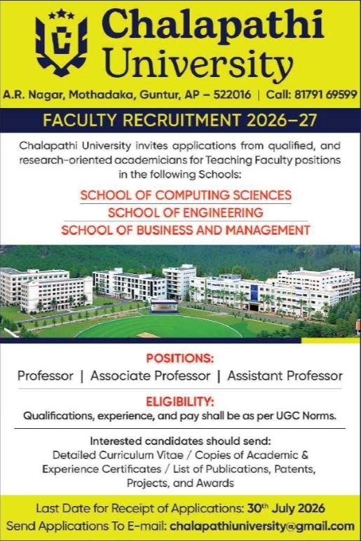 Job Opportunity: University Faculty Recruitment