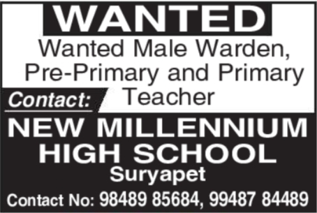Job Opportunity: Warden and Teachers