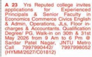 JOB VACANCIES: EXPERIENCED PRINCIPALS, FACULTY & STAFF