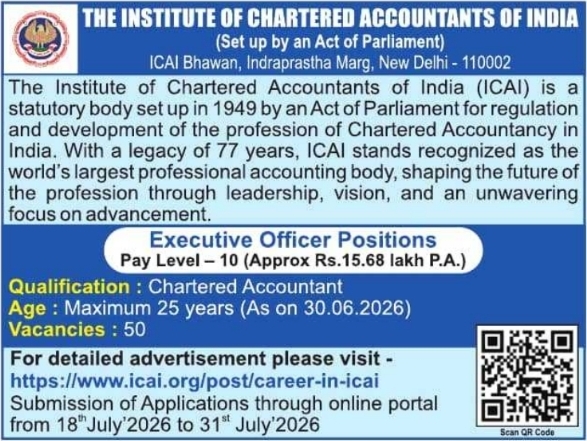 Job Vacancies: ICAI Executive Officer Positions