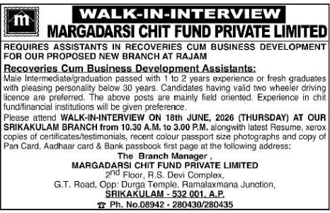 Job Vacancy: Business Development Assistants in Rajam