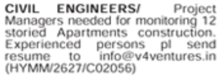Job Vacancy: Civil Engineers & Project Managers for Apartment Project