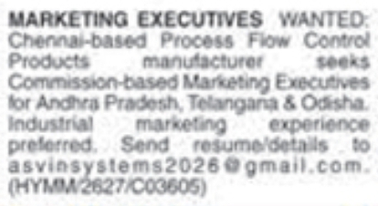 Job Vacancy: Commission-Based Marketing Executives
