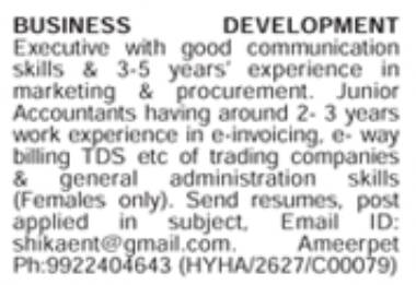 Job Vacancy: Corporate Executive and Accountant Roles