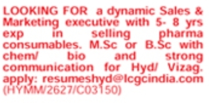 Job Vacancy: Pharma Sales & Marketing Executive