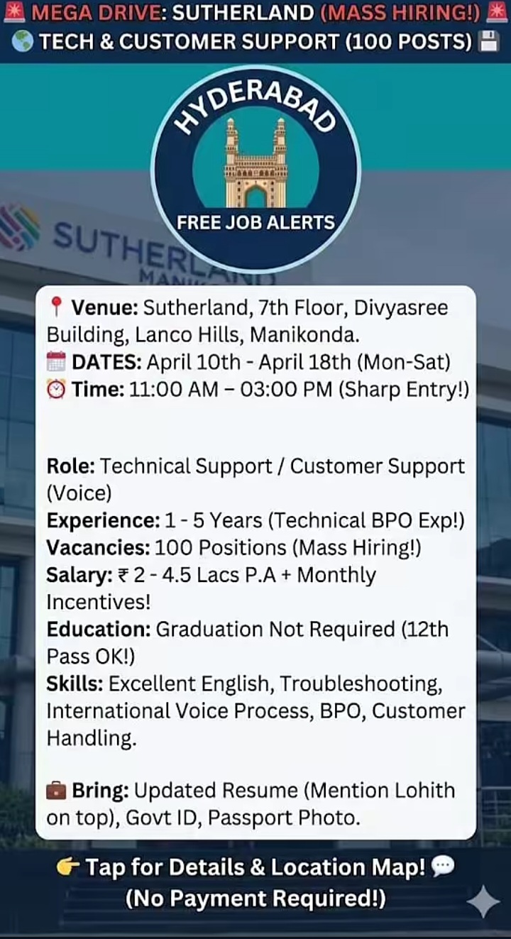 Mass Hiring For Sutherland