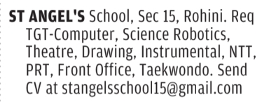 Multiple Teaching and Staff Vacancies at St. Angel's School
