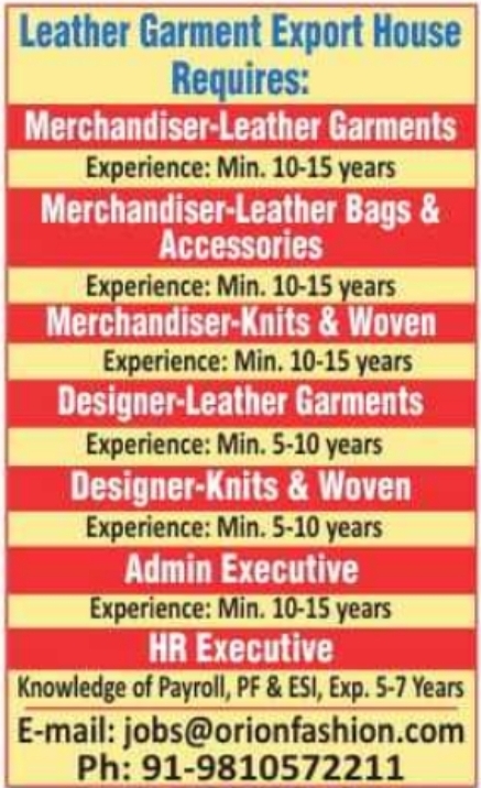 Orion Fashion Staff Recruitment