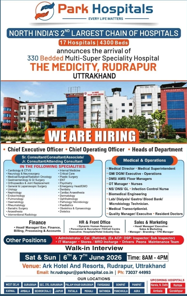 Park Hospitals: Recruitment Drive 2026