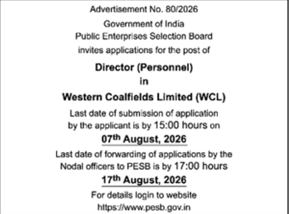 Recruitment Notice: Director (Personnel) Executive Vacancy