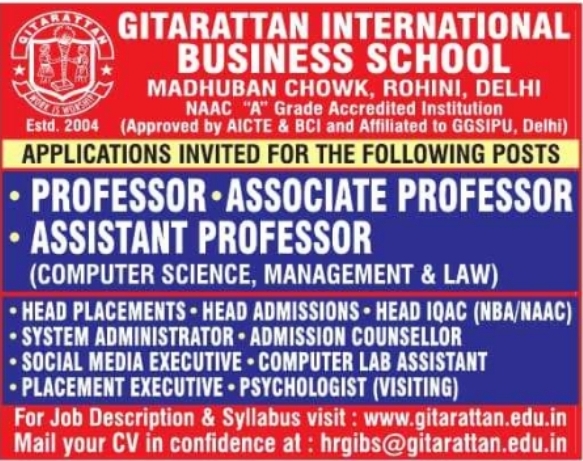 Recruitment Notice: Faculty & Administrative Positions